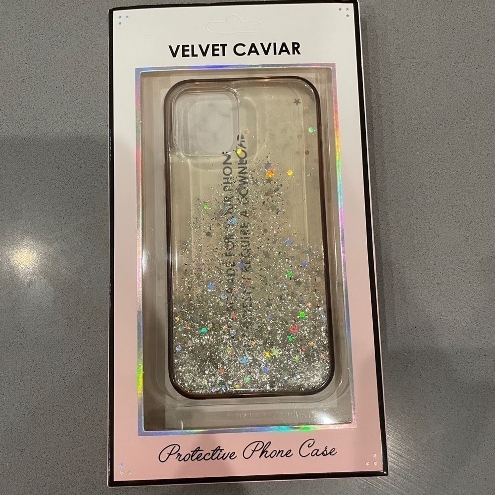 Velvet Caviar iPhone 12 Pro Glitter Clear Phone Case